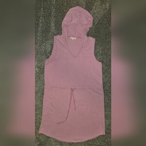 Jane And Delancey Pink Sleeveless Hooded Dress Swim Cover Up Size Medium